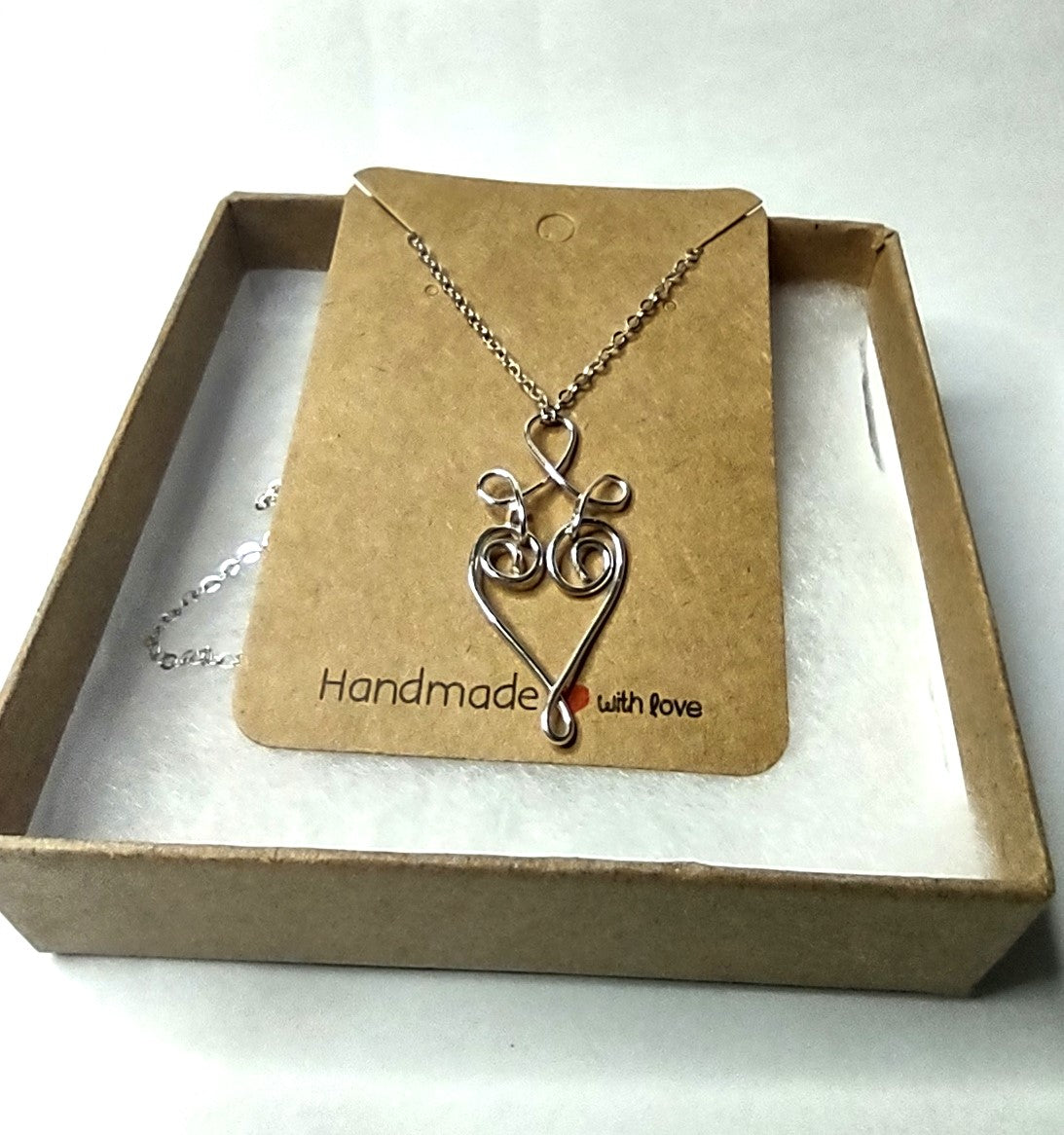 Sterling Silver Wire Heart Pendant - Great Gift Idea - Pamela Gene Designs