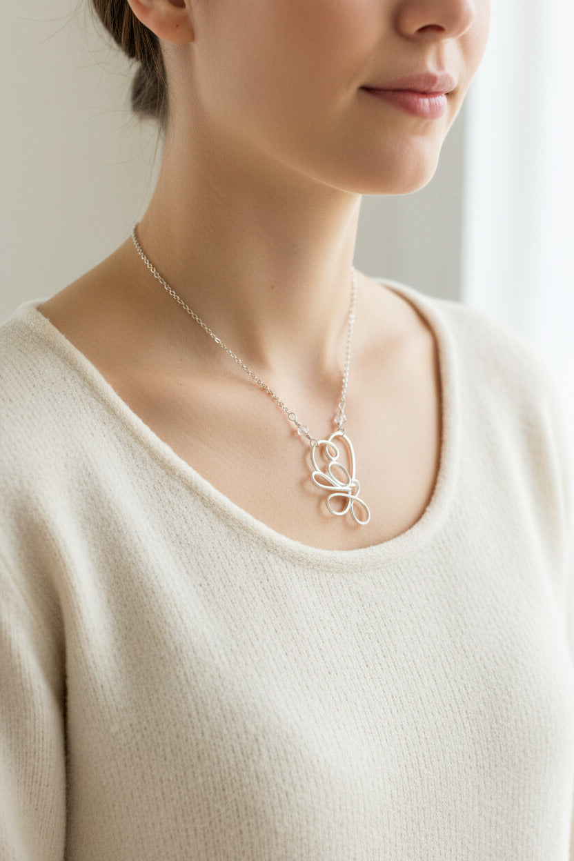 Hand crafted sterling silver heart pendant
