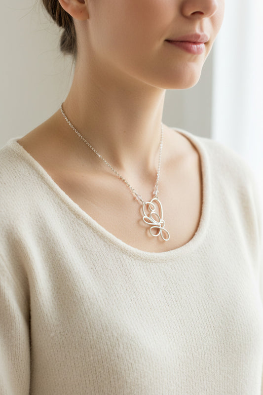 Hand crafted sterling silver heart pendant