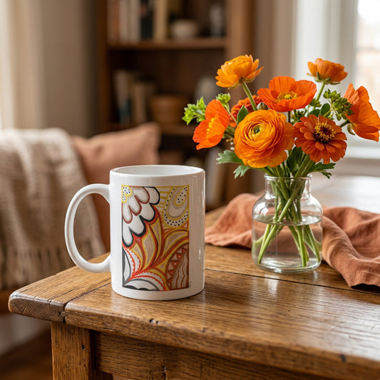 Sun Joy Ceramic Mug, (11oz, 15oz) - Original Artwork - Pamela Gene Designs