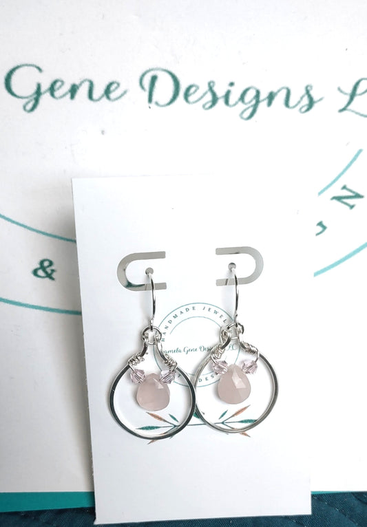 Rose Quartz Briolette Earrings - October Heat
