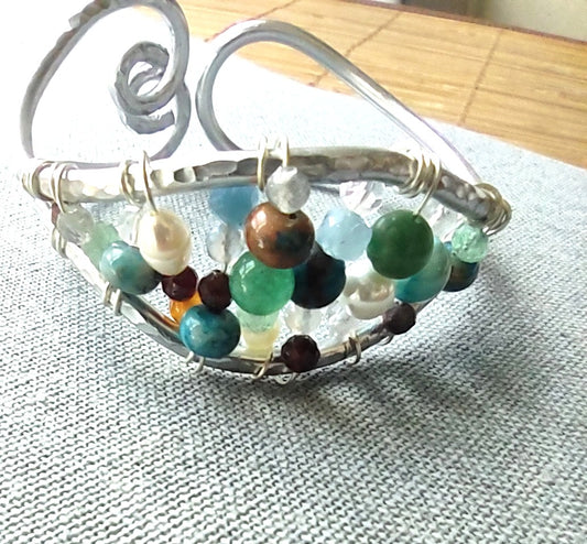 Wire Wrapped Aluminum beaded Beaded Bracelet