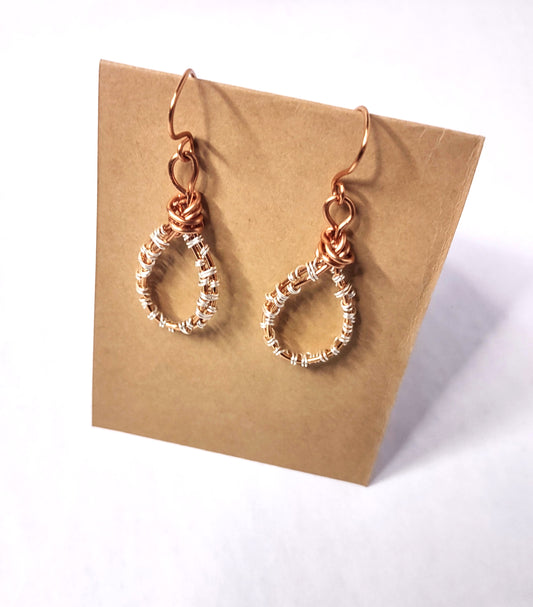 Handmade Wire Wrapped, Copper Hoop Earrings!