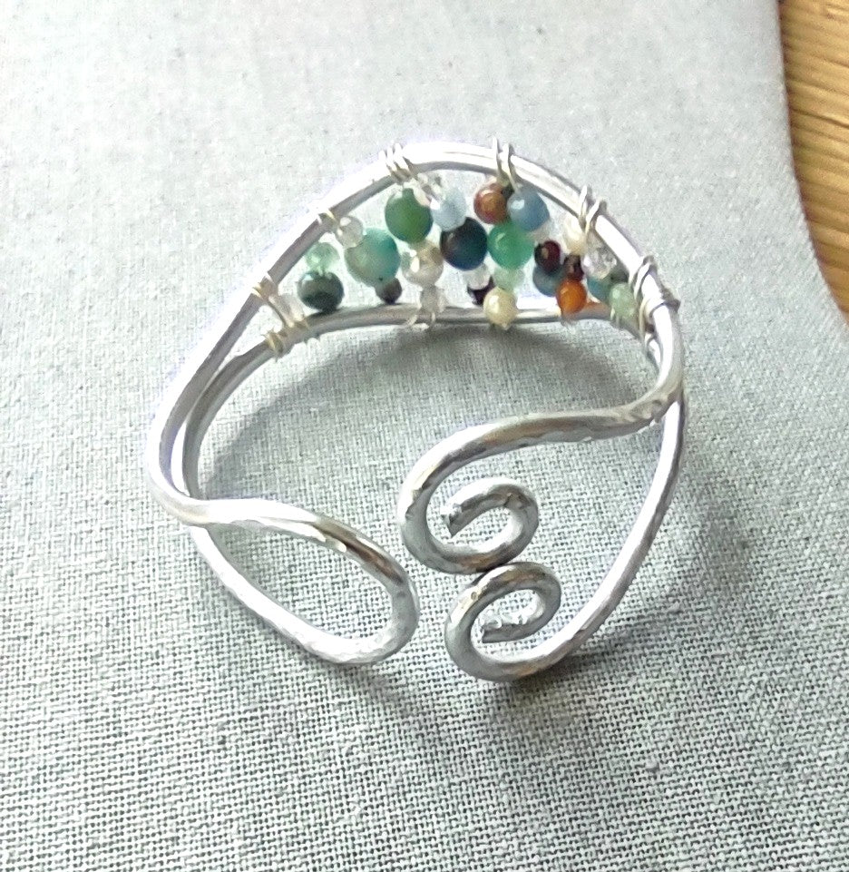 Wire Wrapped Aluminum beaded Beaded Bracelet
