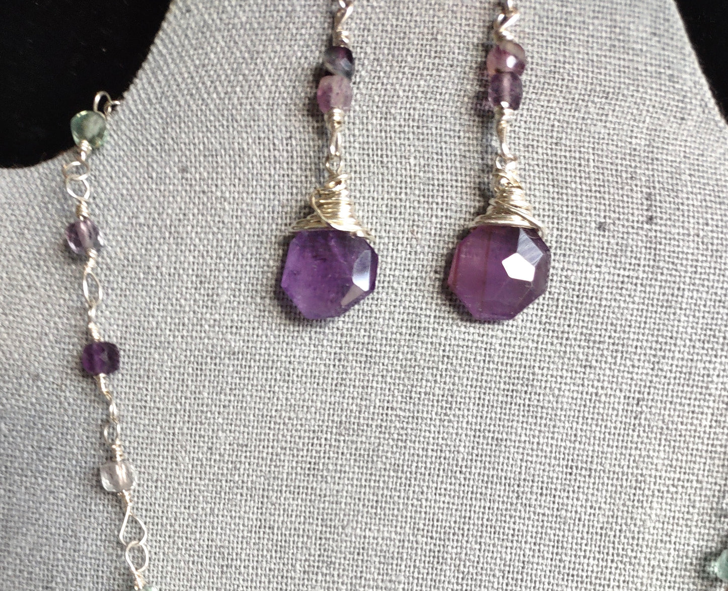 Amethyst Briolette Sterling Silver Earrings - February Birthstone
